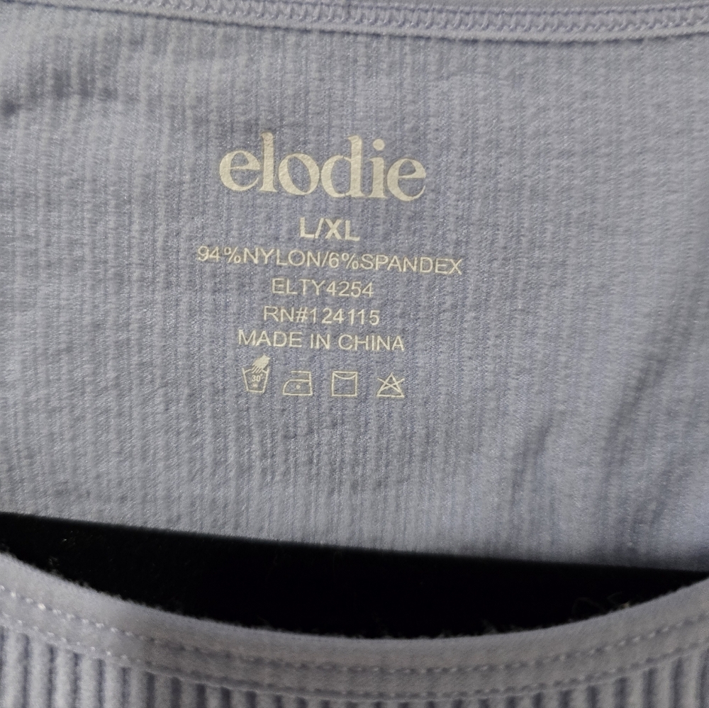 Elodie Soft Blue Ribbed Top - Picture 2 of 3